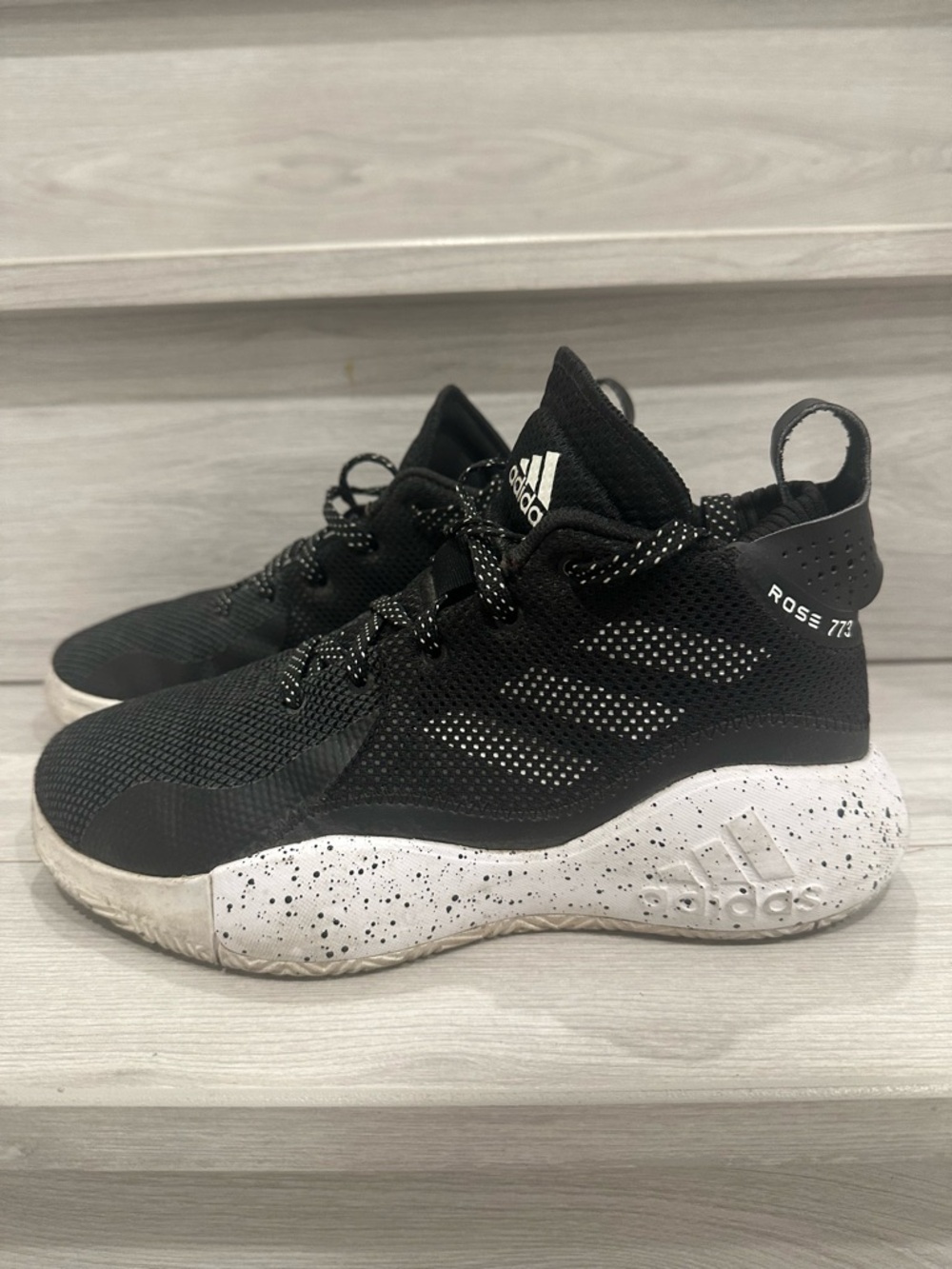 Adidas D Rose 773 Black White Basketball Shoes